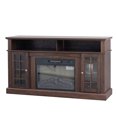 thumbnail image 4 of Fireplace TV Stand for 65" TV, Entertainment Center with 18 Inch Electric Fireplace,Farmhouse Barn Door Media Console with Open Shelves for Living Room and Bedroom, 4 of 6