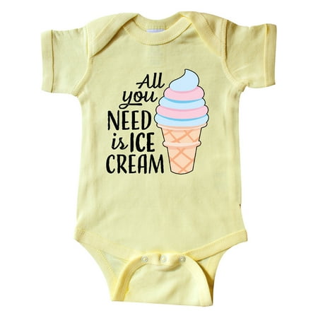 

Inktastic All You Need is Ice Cream with Ice Cream Cone Gift Baby Boy or Baby Girl Bodysuit