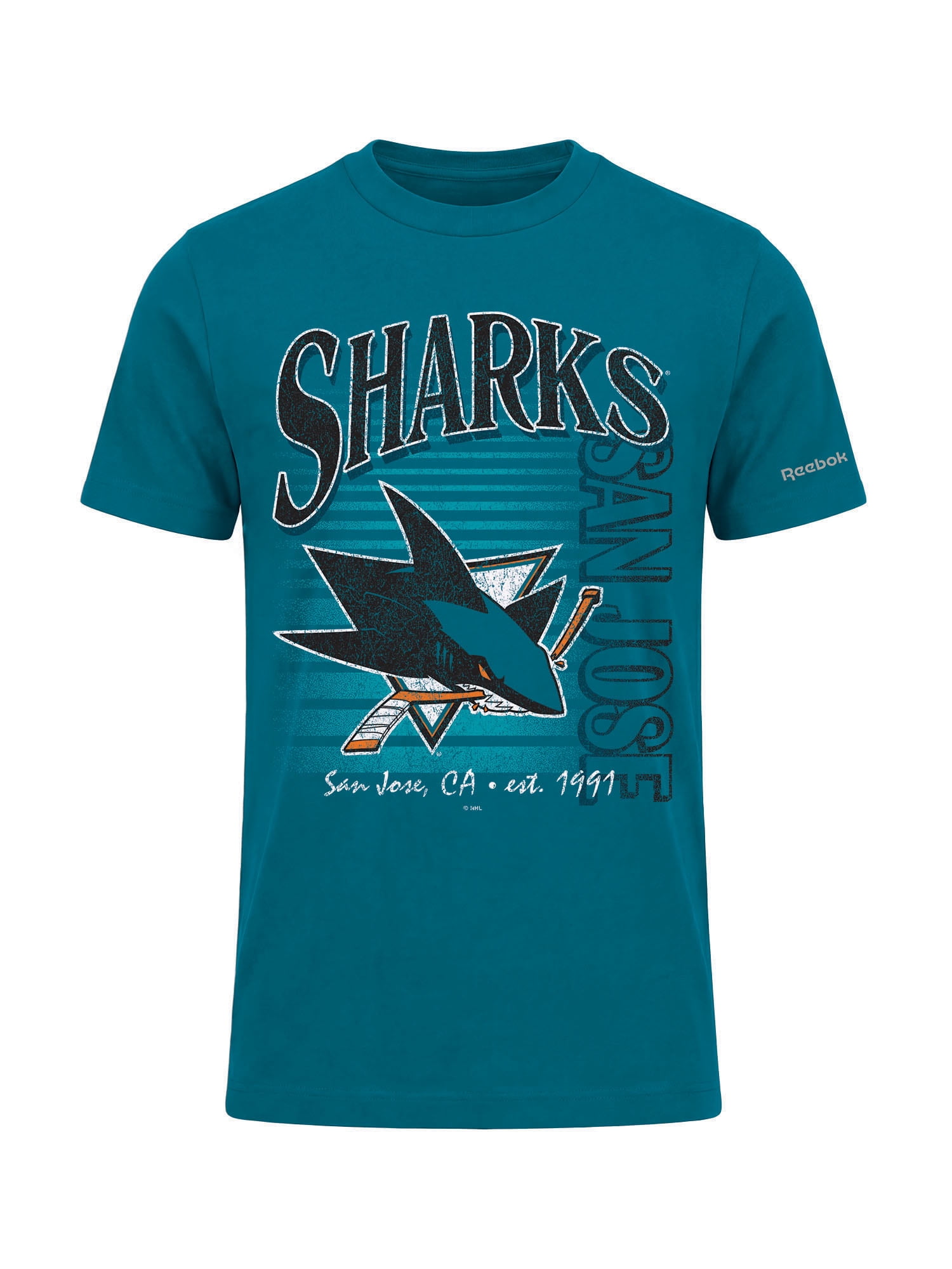 San Jose Sharks Reebok Mens Crew Neck Short Sleeve T-Shirt