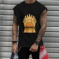 thumbnail image 2 of IROINNID Round Neckline Work Out Tops For Men Sleeveless Sports Tank Tops Vest Pullover Graphic Print Tops, 2 of 5