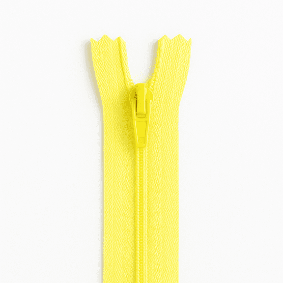 14" #3 Nylon Coil Zipper Non-Separating Closed End - Yellow - for Pants, Skirts, Dresses, Bags, Upholstery