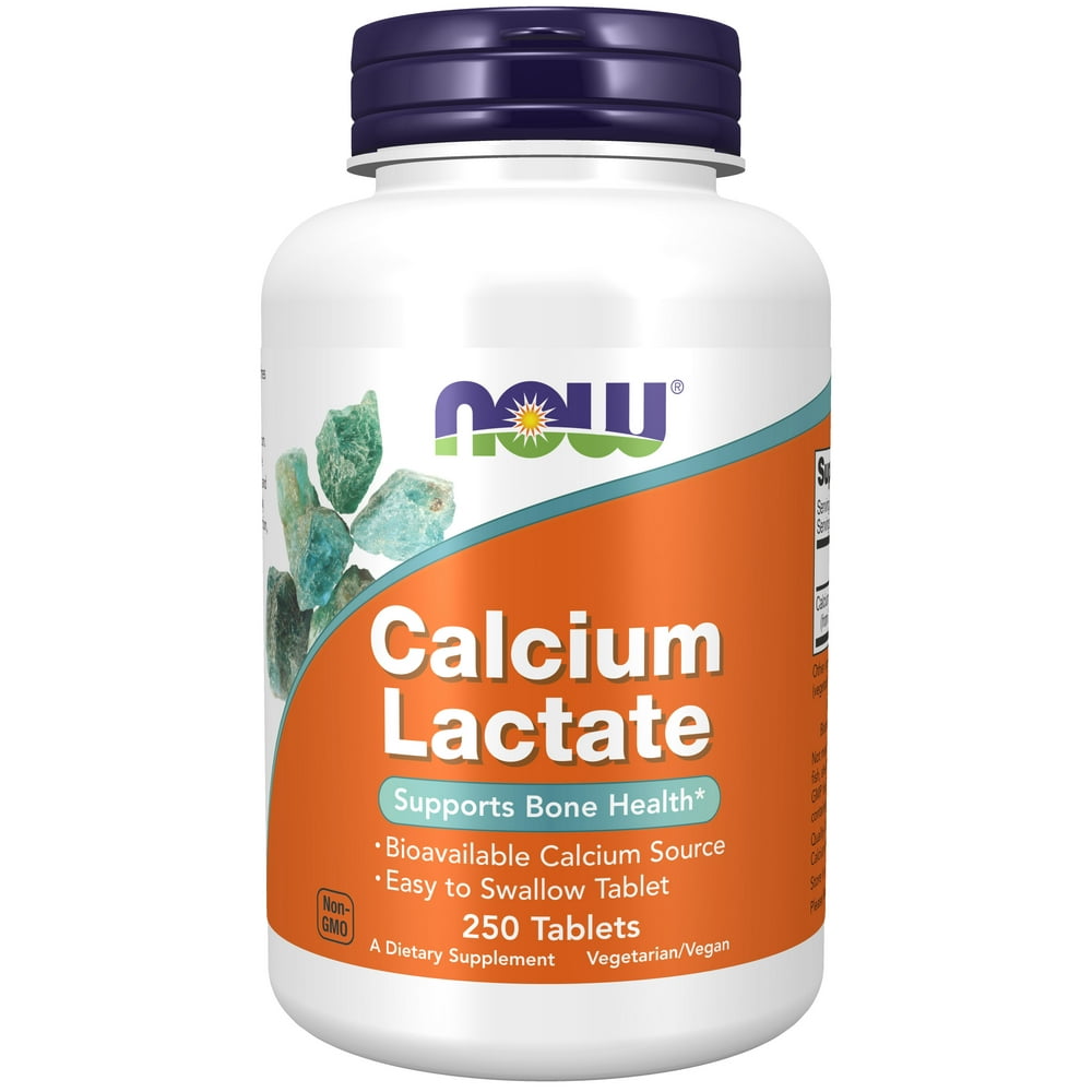 NOW Supplements, Calcium Lactate, Easy Swallow Tablets, Supports Bone