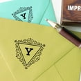 thumbnail image 3 of Printtoo Triangle Swirl Border Letter Y Inital Uppercase Monogram Wood Mounted Rubber Stamp, 3 of 4