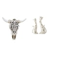 thumbnail image 1 of Escultura de pared de calavera,Estatua de resina con cabeza de vaca para decoración de pared y hogar,Adornos de diseño de patrón de decoración de pared de cabeza de vaca,Figura de, 1 of 8