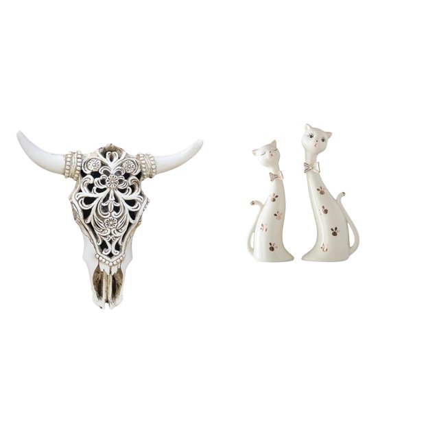 Escultura de pared de calavera,Estatua de resina con cabeza de vaca para decoración de pared y hogar,Adornos de diseño de patrón de decoración de pared de cabeza de vaca,Figura de