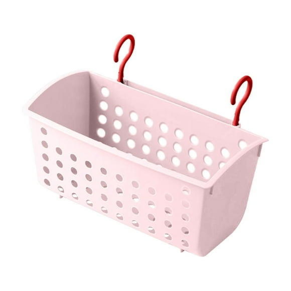 Leodye 1PCS Panier Suspendu Mural en Plastique Polyvalent Sans Perçage pour Maison Cuisine Salle de Bain Toilette Panier de Rangement pour Articles Divers -10.03x6.10x5.51 Po