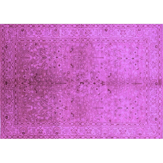 Ahgly Company Indoor Rectangle Oriental Purple Traditional Area Rugs, 2' x 5'