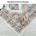 thumbnail image 5 of Hasoo Area Rug 5' x 7' Vintage Distressed Medallion Floral Area Rug for Living Room Washable Soft Indoor Floor Carpet, Light Orange, 5 of 7