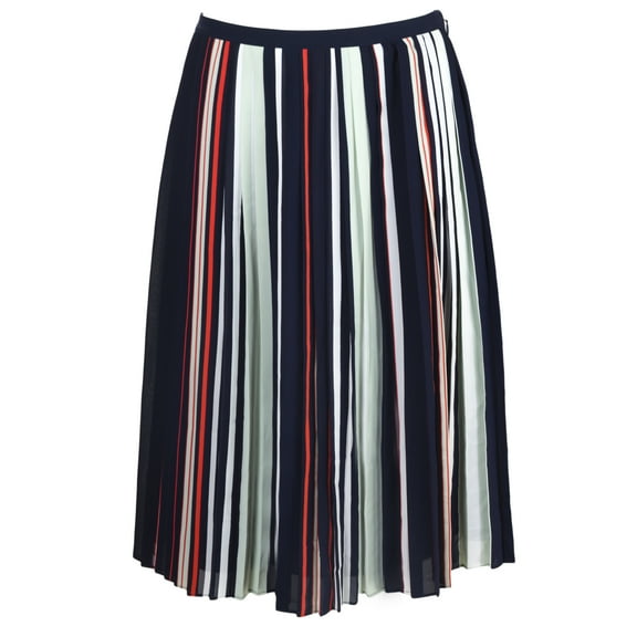 Rebecca Minkoff Women's Madeline Striped Pleat Skirt Sz 2 Indigo Multi