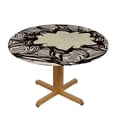 thumbnail image 3 of RUIYC Ornate Vintage Mandala Table Cloths Round Brown Boho Floral Round Mandala Flower Table Cover Stain Proof for Hotel Restaurant, 3 of 7