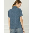 thumbnail image 5 of DARING DIVA Women's Polka Dots Tie Bow Chiffon Blouse S Blue Grey-Dots, 5 of 6