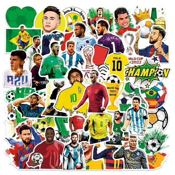 50 calcomanías deportivas con logotipo de los fanáticos del club de fútbol para niños,calcomanías deportivas de la Copa Mundial de Fútbol 2022,vinilo impermeable para botellas de agua,coche,