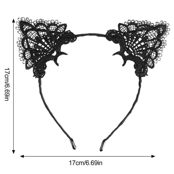 Diadema con orejas de gato, máscara de gato para mujer, disfraz de gato, diadema con orejas de gato y máscara de gato, diadema con orejas, máscaras de disfraces de encaje sexy, para cosplay de