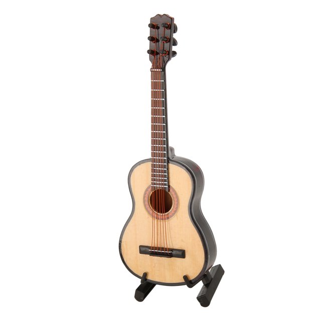 Mini Guitar, Polishing Wooden Guitar Ornament With Stand For Collection
