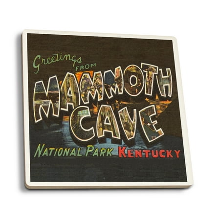 

Mammoth Cave Kentucky Large Letter Scenes (Absorbent Ceramic Coasters Set of 4 Matching Images Cork Back Kitchen Table Decor)
