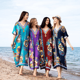 thumbnail image 3 of Miss Lavish London Women Kaftans Dresses, Teal M, 3 of 7