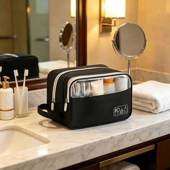 Fmbmuo Travel Cosmetic Storage , Reusable Waterproof Makeup Organizer Bag Multifunctional Zipper Toiletry Case For Travel Daily Use