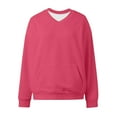 thumbnail image 4 of SUXIAN Oversized Hoodie Girls Long Sleeve with Pocket Drop Shoulder for Teen Cute Loose Fit Comfortable Hot Pink 5-6 Years, 4 of 5