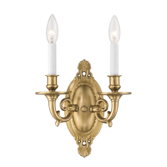 Crystorama Lighting Group 622-AG Milford 2 Light 12" Tall Wall Sconce - Brass
