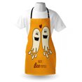 thumbnail image 4 of Halloween Apron, Hey Boo-tiful Text and Funny Spooky Ghosts in Love Halloween Romance, Unisex Kitchen Bib with Adjustable Neck for Cooking Gardening, Adult Size, Orange Eggshell Maroon, by Ambesonne, 4 of 4