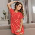 thumbnail image 3 of Daiia Cute love heart Print Women's Nightshirt Soft Nightgowns for Women Short Sleeve dress Short-sleeved Sleepwear, 3 of 6