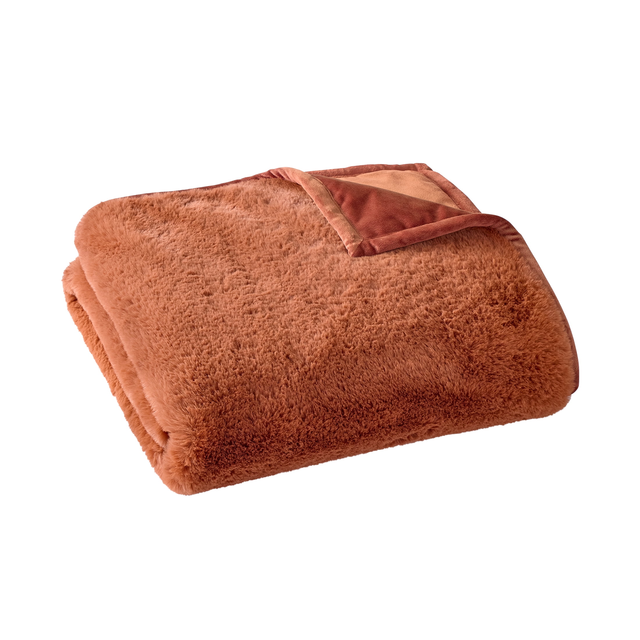 Better Homes & Gardens Gingerbread Cookie Faux Fur Oversized Throw, 50 in x 72 in