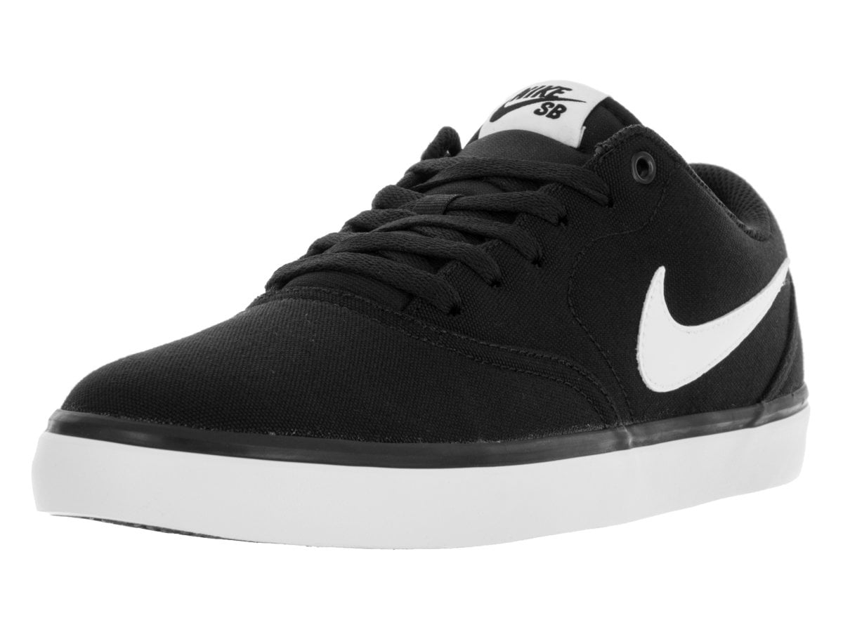 Nike Men's Nike SB Check Canvas Skateboarding Shoe Black/White Walmart.com