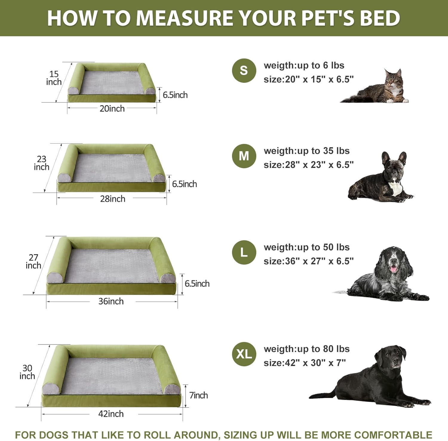 Washable Dog Beds for Large Dogs, Orthopedic Dog Bed Large, Big Dog Couch Bed with Removable Washable Cover, Waterproof Lining and Nonskid Bottom, Egg-Crate Foam Pet Sofa Bed for Sleeping