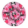 thumbnail image 2 of Daiia Panda Heart Valentine Pink Pattern Bucket Hat - Trendy Cotton Sun Hat for Beach, Golf, Fishing - Fun Outdoor Vacation Boonie for Men and Women, 2 of 9