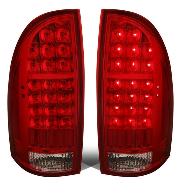 DNA Motoring For 05-15 Toyota Tacoma Full LED Red Tail light Brake Parking Lamps Pair