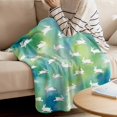 thumbnail image 2 of Fleece Blanket Easter Rabbit Silhouette Seamless Blankets, Soft Cozy Warm Flannel Throw Blanket, Blue Green Gradient Blanket for Bed Couch Sofa,40x50In, 2 of 9