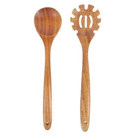 

2Pcs Wooden Spoon Noodle Spoon Non-stick Wooden Spoon Convenient Rice Spoon Kitchen Supplies