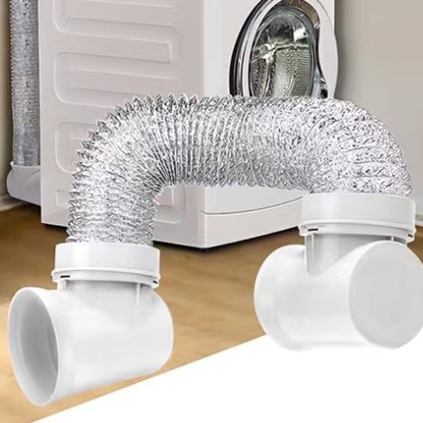 Dryer Vent Extension Set: 90 Degree Quick-Connect Elbow, Wall Mount & Detachable Hose Assembly