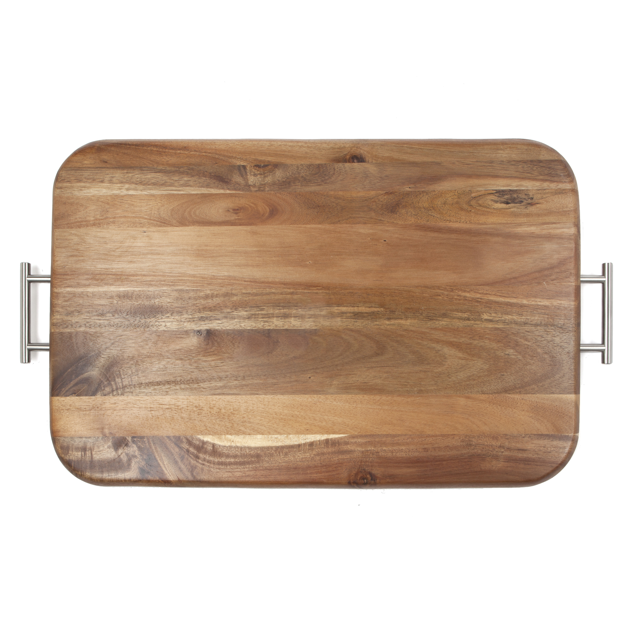 Better Homes & Gardens Acacia Wood Serving Tray with Silver Handles - image 4 of 4