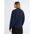 thumbnail image 3 of Scoop Women's Oversized Ribbed Cardigan Sweater, Midweight, Sizes XS-XXL, 3 of 4