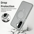 thumbnail image 3 of Magnetic Phone Case For Samsung Galaxy A36 5G,With Invisible Magnetic O-Ring Kickstand,Compatible with Mag-Safe,Skin Feel Ultra Slim Shockproof Anti-Drop Protection Translucent Phone Case,Gray, 3 of 6
