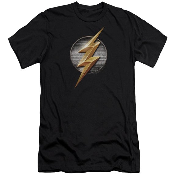 Justice League Movie - Flash Logo - Premium Slim Fit Short Sleeve Shirt - Large