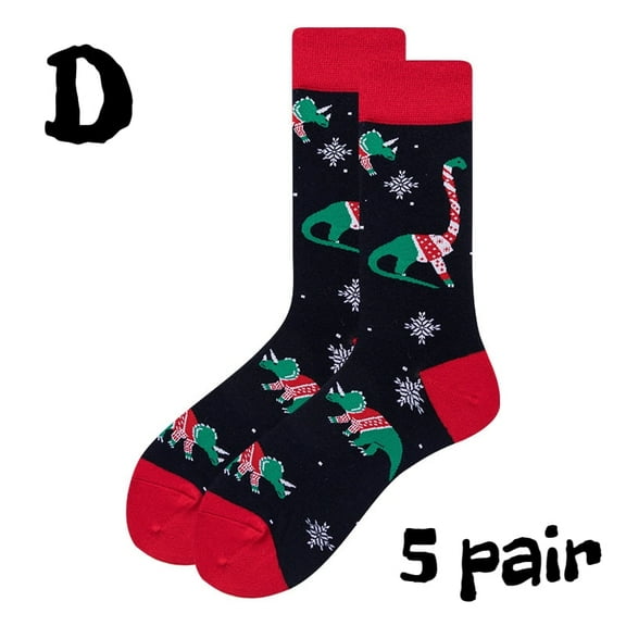 Men's Christmas Socks Reindeers & Trees & Fun Gift Size 10-13 (2-Pair Set)