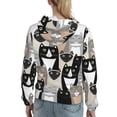 thumbnail image 7 of Fotbe Colors Cats Pattern Womens Long Sleeve Hoodie, Pullover Hooded Sweatshirt, Kangaroo Pocket Hoodie with Eye-catching Drawstrings-Large, 7 of 7
