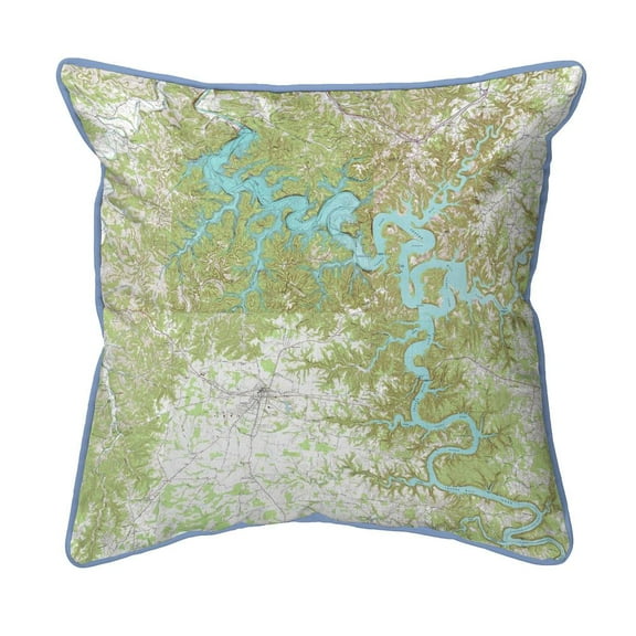 Betsy Drake Interiors Center Hill Lake, TN Nautical Map Large Indoor/Outdoor Pillow 16x20