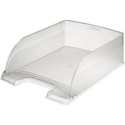 Leitz Plus Jumbo Letter Tray Deep-sided with 2 Label Positions Clear Ref 52330003
