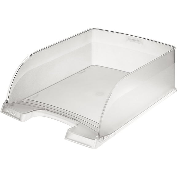 Leitz Plus Jumbo Letter Tray Deep-sided with 2 Label Positions Clear Ref 52330003