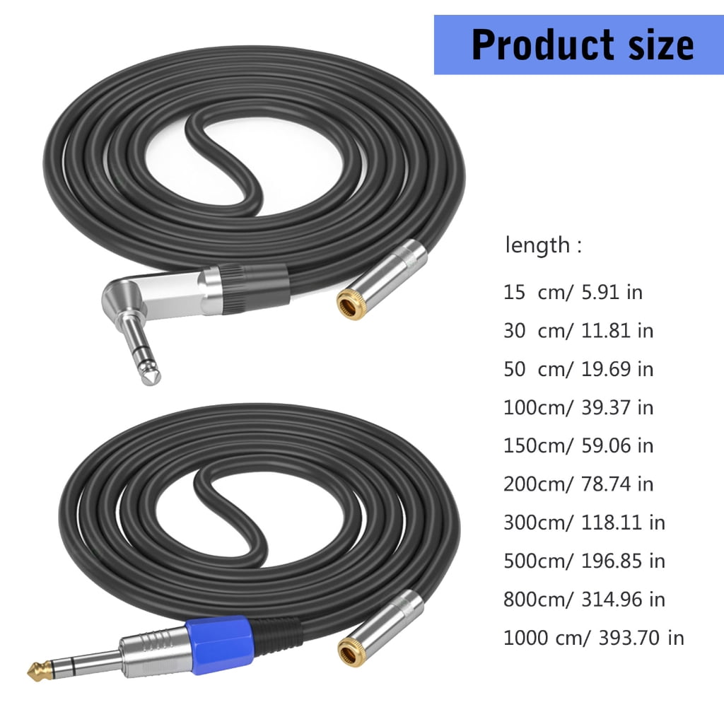 Bottone 3.5mm to 1/4 Headphone Adapter Cable 3.5mm 1/8inch Female TRS to 6.35mm 1/4inch Male TRS Stereo Cable for Guitar
