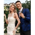 thumbnail image 2 of COOFANDY Men's Floral Tuxedo Jacket Formal Wedding Jacket Jacquard Suit Jacket Regular Fit for Prom Wedding Party, 2 of 9