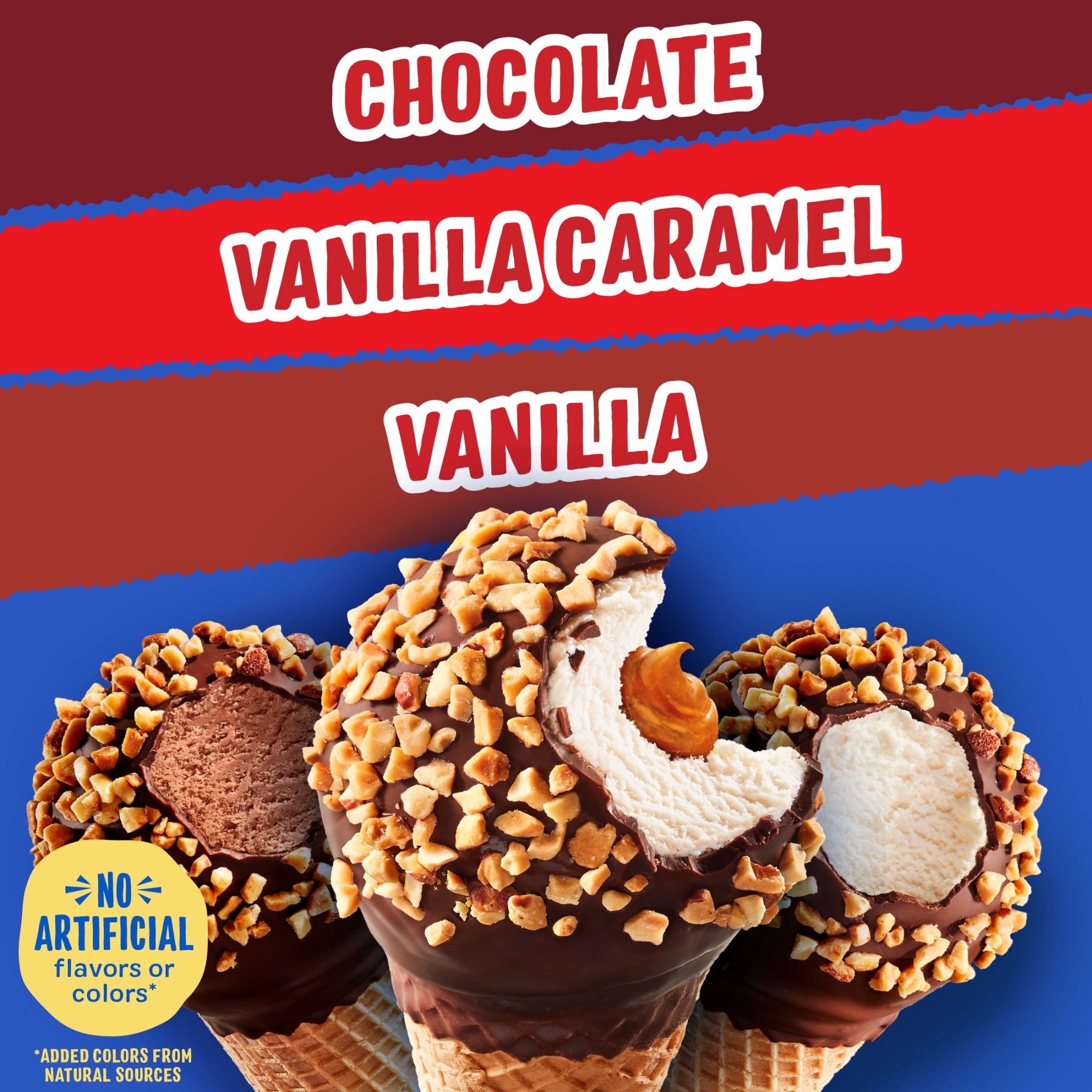 Drumstick Ice Cream Cones Variety Pack, Chocolate and Vanilla Sundae, Kosher, 8 Count