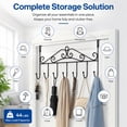 thumbnail image 6 of NOGIS Over The Door Hook,Over Door Coat Rack ,Over Door Towel Rack,Door Hooks,Door Hanger Hook of Bathroom,Clothes ,Belt, Hat,Behind Back of Bathroom, Towel Hanger 7 Hooks ,Black, 6 of 7