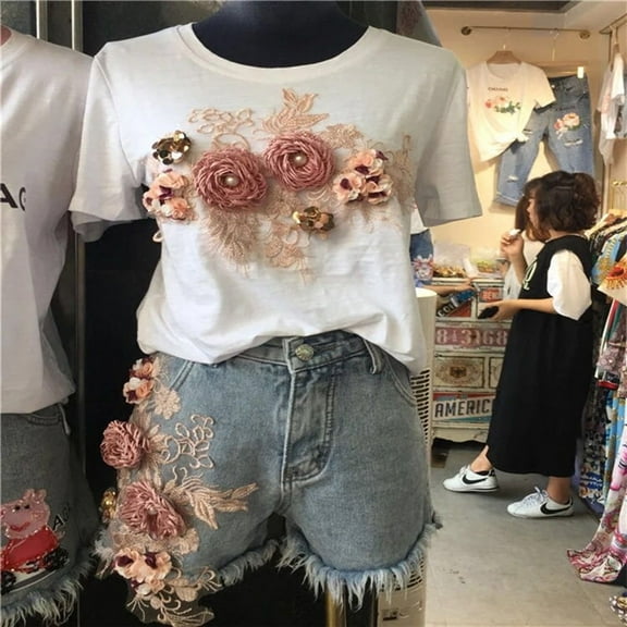 TAILTOSS 1Set Multi Colored Floral Sewing Patches Embroidered Appliqué Patches For Repair Clothing