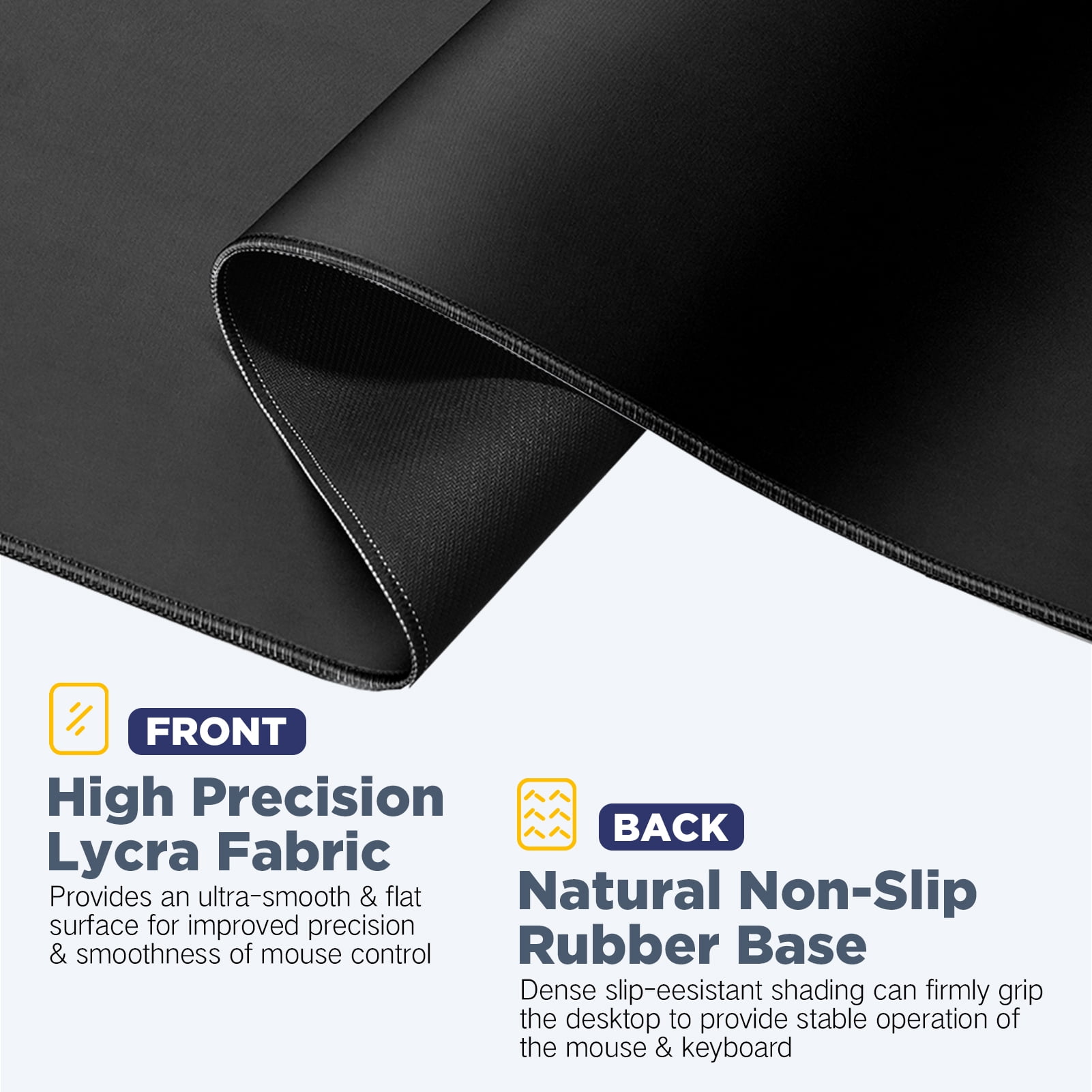 Lectrus Oversized Desk Pad Mat, Extra Large Mouse Pad with Non-Slip Base for Gaming and Office Use, Expansive Office Desk Accessories, 35.4"x15.7", Black