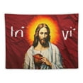 thumbnail image 5 of ONETECH  Funny Jesus Tapestry Jesus Christ I Saw That Tapestry Wall Hanging Christmas Wall Tapestry for Bedroom Aesthetic Black White Funny Words Tapestry for Living Room College Dorm Decor,, 5 of 7
