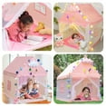 thumbnail image 6 of Kids Tent Play Tents for Toddler Large Pink Girls Princess Playhouse Castle with Windows Clouds and Ball Lights for Children Indoor and Outdoor Games 47.2" L x 39.4" W x 51.2" H, 6 of 8